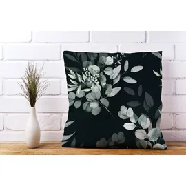 Bruno Banani Kissenbezug Eukalyptus 40 x 40 cm Schwarz