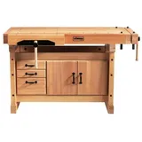 Sjöbergs Werkbank SJÖBERGS Elite 1500 Hobelbank mit SM03 Werkstattschrank aus Buche