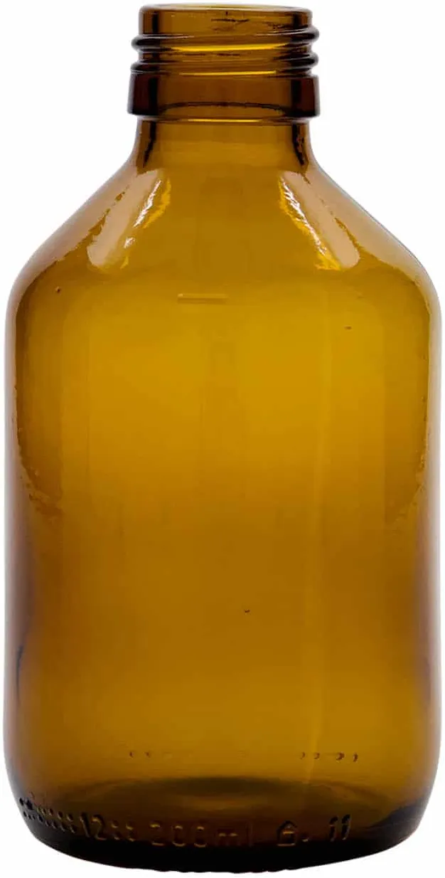 200 ml, Flacone farmaceutico, marrone, vetro, imboccatura: PP 28