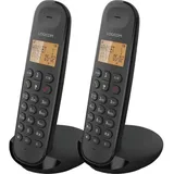 LOGICOM Iloa 250 Schnurloses Festnetztelefon ohne Anrufbeantworter – Duo – analoge und DECT-Telefone – Schwarz