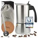MILU Espressokocher 300 ml 6 Tassen Silber