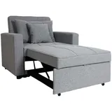 Mendler Schlafsessel HWC-L90 Stoff/Textil 101 x 90 x 103 cm Grau