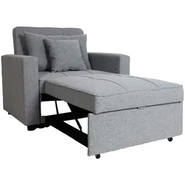 Mendler Schlafsessel HWC-L90 Stoff/Textil 101 x 90 x 103 cm Grau