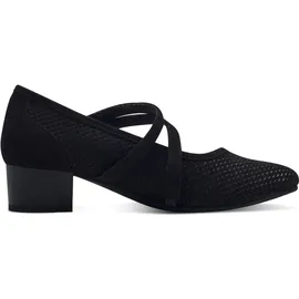 Jana Pumps mit Riemen Kleiner Absatz Vegan, Schwarz 38 EU