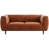 miliboo Design-Sofa aus Leder in Antikoptik 2/3-Sitzer MORRIS