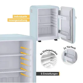 First Austria Retro Mini Kühlschrank 40 l 56,2 cm hoch Blau
