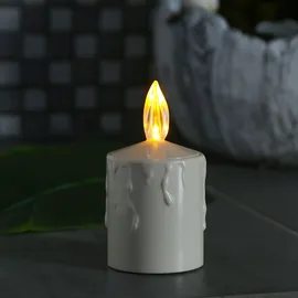 MARELIDA LED Grabkerze 11,5 cm beige 2 St.