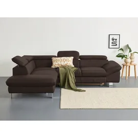 Cotta Ecksofa »Driver L-Form«, mit Kopfteilverstellung, wahlweise mit Bettfunktion & Bettkasten braun