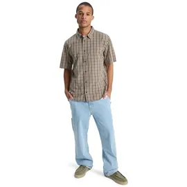 QUIKSILVER Kurzarmhemd kariert Beige XS