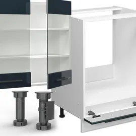 Vicco Küchenzeile Fame-Line 355 cm Dunkelblau Hochglanz/Weiß