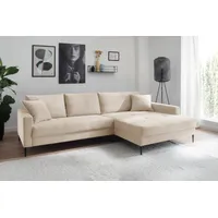 Trends by HG Ecksofa »Summer L-Form«, in Cord-Stoff mit Metallfuß