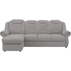 Ecksofa HOME AFFAIRE "Boston L-Form", silber, B:262cm H:102cm T:165cm, 100% Polyester, Sofas, Gemütliches Ecksofa mit hoher Rückenlehne in klassischem Design