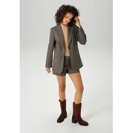 Aniston CASUAL Longblazer Kariert Braun/Grau 48