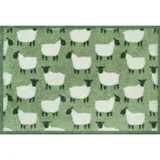 Wash+Dry FUßMATTE Flock green, Grün, Textil, Schaf, rechteckig, 60x85 cm Oeko-Tex® Standard 100, Teppiche , Böden, Fuß , Stufenmatten, Fußmatten