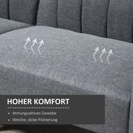 Homcom Schlafsofa Polyester 2-Sitzer Grau