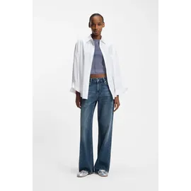 Hugo Loose-fit-Jeans Gamala mit ausgefranstem Saum, Baggy-Fit blau 31