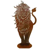 Seyila Home Tierfigur Metall Rost Löwe – Gartendekoration - Gartenskulptur