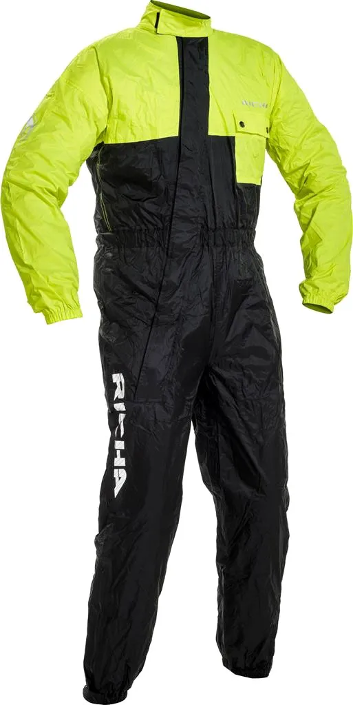 Richa Simple, Rainsuit 1pcs. - Noir/Jaune Néon - XS