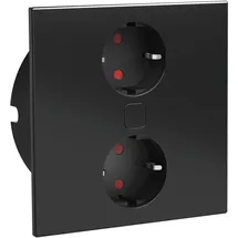 hpf Einbausteckdose Duplex 2 St. Schwarz