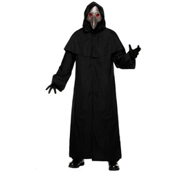 Underwraps Kostüm Schwarze Robe mit Schulterumhang, Der perfekte Umhang für Mönch und Monster! schwarz XXL