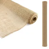 D.RECT Juteband Natur Braun Rolle 100x500cm - 100cm Breit - Jute Geschenkband Vintage - Dekoband Hochzeit - Jutestoff für Floristik und Dekoration