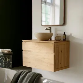 Tikamoon Waschtischunterschrank 80 x 55 cm Beige