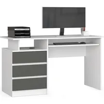 akord furniture factory AKORD CLP Weiß mit Front Graphitgrau und 2 Ablagen B135 x H77 x T60 cm - Weiß