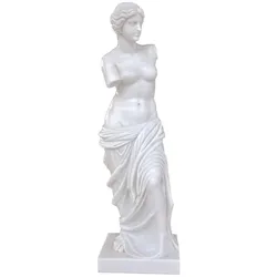 Casa Padrino Luxus Jugendstil Marmor Deko Skulptur Frau Weiß H. 180 cm