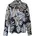 Satinierte Viskose-Bluse mit All-over-Print und Manschetten Blau XXL