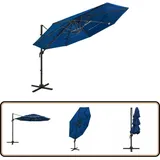 Vidaxl - Sonnenschirm mit Aluminium-Mast 4-lagig Azurblau 3x3 m - Sonnenschirm - Gartenschirm - Strandschirm - Azurblau - Polyester