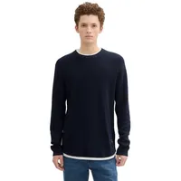 Tom Tailor 2-in-1-Pullover, mit Struktur, Gr. M, sky captain blue, , 52127847-M