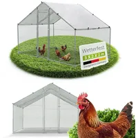 Juskys Freilaufgehege 3x2x2m aus Metall - Freigehege begehbar mit 6 m2 Lauffläche, Tür & Riegel
