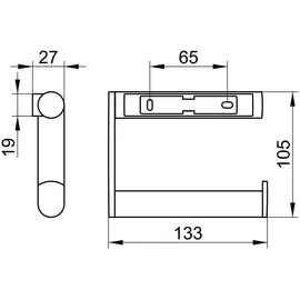 Keuco Toilettenpapierhalter Plan offene Form, linke Ausführung, verchromt