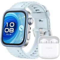 Huawei Watch Fit 4 Pro Silber Fluorelastomerarmband Blau + Freebuds SE 2