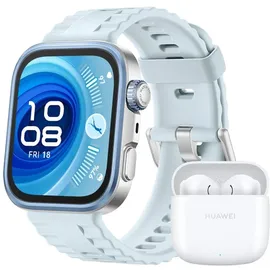 Huawei Watch Fit 4 Pro Silber Fluorelastomerarmband Blau + Freebuds SE 2