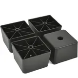 woplus 4X Möbelfüße aus Kunststoff Viereck Beine zum Anschrauben (70x70 H: 45mm)