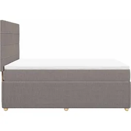 vidaXL Boxspringbett mit Matratze Taupe 140x200 cm Stoff