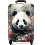 NoBoringSuitcases.com Handgepäck Koffer, Reisekoffer, Reisetasche mit Rollen, Hartschalenkoffer, Trolley Handgepäck, Suitcase, Koffer 55x40x20, Rollkoffer, Handgepäck 55x40x20 cm (Panda - Rot)