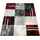 Paco Home Designer Teppich Modern mit Konturenschnitt Karo Muster Grau Schwarz rot Grösse:160x230 cm
