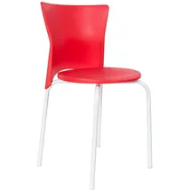 well home mobiliario & decoración Well Home Luc-Stuhl, stapelbar, Metall, Rot, 70 cm