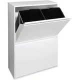 ARREGUI Basic CR601-B Mülltrennsystem aus Stahl | Mülleimer für die Küche | 4 Fach Abfalleimer | 4x17L (68L) | Herausnehmbare Inneneimer mit Griff | Recycling Schrank für Mülltrennung | weiß