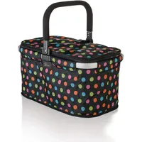 Genius 14260 Einkaufskorb, Aluminium/Stoff, Schwarz Mit Bunten Punkten, 48