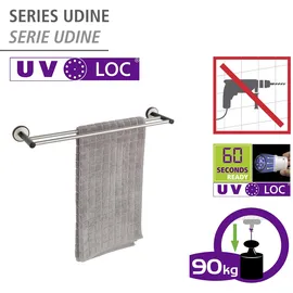 Wenko Handtuchhalter Duo Udine silber, 1 St.