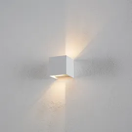 Helestra Außenwandleuchte Aluminium 10 x 10 x 10 cm dimmbar IP54 mattweiß