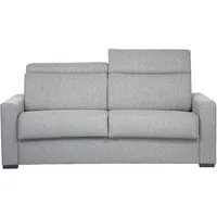 Schlafsofa hellgrau mit 18 cm Matratze und verstellbaren Kopfstützen NORO