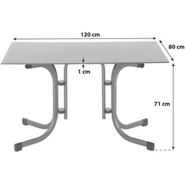 Siena Garden Sola Klapptisch 120 x 80 x 71 cm Anthrazit