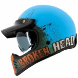 Broken Head Retro Helm Rusty Rider Blau-Orange