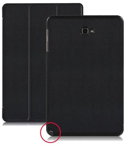 Ultra Slim Flip Cover Case geeignet for Samsung Galaxy 2016 Tab A6 10.1 mit S Pen Tablet Case SM-P580 P585 Smart Shell Skin (Color : Black)