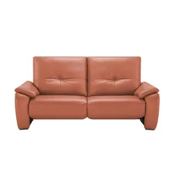 Wohnwert Sofa  aus Echtleder Halina , orange , Maße (cm): B: 205 H: 98 T: 98