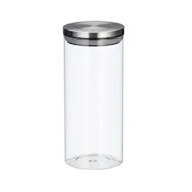 Relaxdays Vorratsdosen 22,0 cm hoch transparent 1,3 l, 3 St.